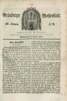 Gruenberger Wochenblatt. Jg.20, №. 7 (22 Januar 1844)