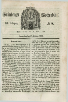Gruenberger Wochenblatt. Jg.20, №. 8 (25 Januar 1844) + dod.
