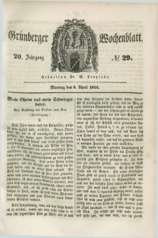 Gruenberger Wochenblatt. Jg.20, №. 29 (8 April 1844)