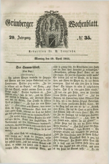 Gruenberger Wochenblatt. Jg.20, №. 35 (29 April 1844) + dod.