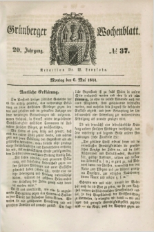 Gruenberger Wochenblatt. Jg.20, №. 37 (6 Mai 1844)