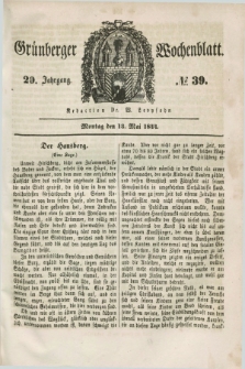 Gruenberger Wochenblatt. Jg.20, №. 39 (13 Mai 1844)