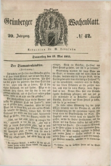 Gruenberger Wochenblatt. Jg.20, №. 42 (23 Mai 1844) + dod.