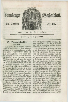 Gruenberger Wochenblatt. Jg.20, №. 46 (6 Juni 1844)