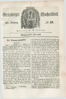 Gruenberger Wochenblatt. Jg.20, №. 49 (17 Juni 1844)