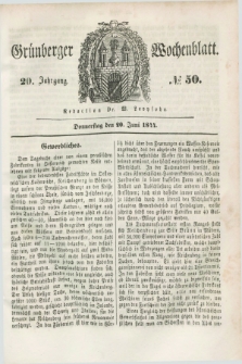 Gruenberger Wochenblatt. Jg.20, №. 50 (20 Juni 1844)