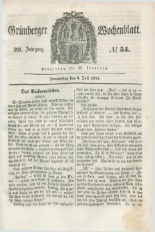 Gruenberger Wochenblatt. Jg.20, №. 54 (4 Juli 1844)