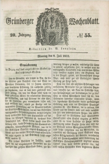 Gruenberger Wochenblatt. Jg.20, №. 55 (8 Juli 1844)