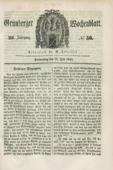 Gruenberger Wochenblatt. Jg.20, №. 56 (11 Juli 1844)