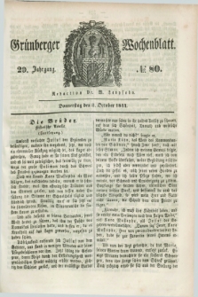 Gruenberger Wochenblatt. Jg.20, №. 80 (3 October 1844) + dod.