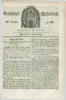 Gruenberger Wochenblatt. Jg.20, №. 87 (28 October 1844)