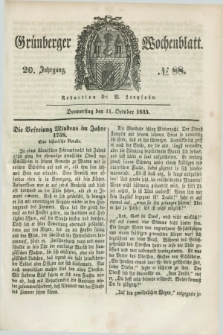 Gruenberger Wochenblatt. Jg.20, №. 88 (31 October 1844) + dod.