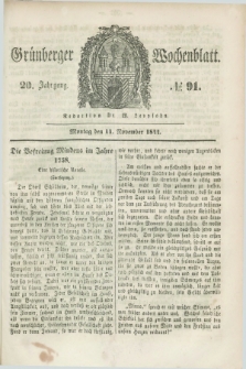 Gruenberger Wochenblatt. Jg.20, №. 91 (11 November 1844)