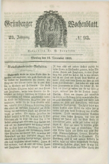 Gruenberger Wochenblatt. Jg.20, №. 93 (18 November 1844)