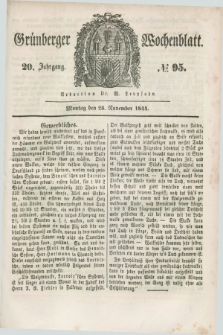 Gruenberger Wochenblatt. Jg.20, №. 95 (25 November 1844)