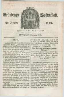 Gruenberger Wochenblatt. Jg.20, №. 97 (2 December 1844)