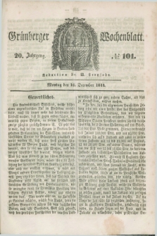 Gruenberger Wochenblatt. Jg.20, №. 101 (16 December 1844)