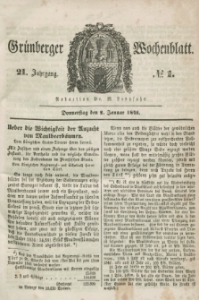 Gruenberger Wochenblatt. Jg.21, №. 1 (2 Januar 1845)
