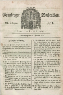 Gruenberger Wochenblatt. Jg.21, №. 7 (23 Januar 1845)