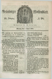 Gruenberger Wochenblatt. Jg.21, №. 28 (7 April 1845) + dod.