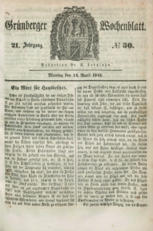 Gruenberger Wochenblatt. Jg.21, №. 30 (14 April 1845) + dod.