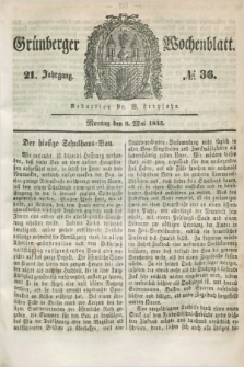 Gruenberger Wochenblatt. Jg.21, №. 36 (5 Mai 1845) + dod.