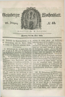 Gruenberger Wochenblatt. Jg.21, №. 42 (26 Mai 1845) + dod.
