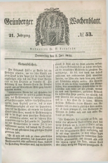 Gruenberger Wochenblatt. Jg.21, №. 53 (3 Juli 1845) + dod.