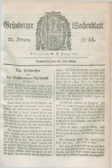 Gruenberger Wochenblatt. Jg.21, №. 55 (10 Juli 1845) + dod.