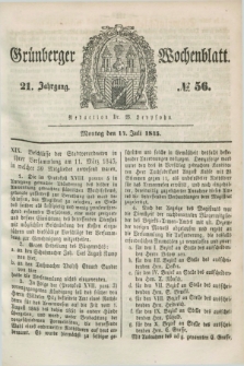 Gruenberger Wochenblatt. Jg.21, №. 56 (14 Juli 1845) + dod.