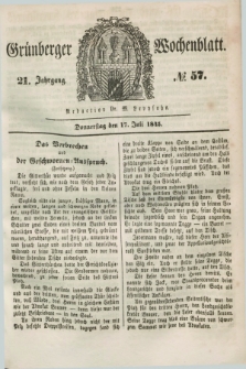 Gruenberger Wochenblatt. Jg.21, №. 57 (17 Juli 1845) + dod.
