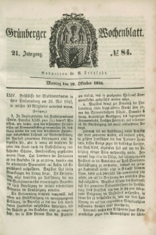 Gruenberger Wochenblatt. Jg.21, №. 84 (20 Oktober 1845)