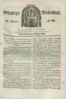 Gruenberger Wochenblatt. Jg.21, №. 87 (30 Oktober 1845) + dod.