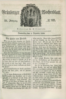 Gruenberger Wochenblatt. Jg.21, №. 97 (4 Dezember 1845) + dod.