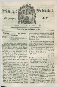 Gruenberger Wochenblatt. Jg.22, №. 9 (29 Januar 1846) + dod.