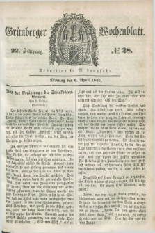 Gruenberger Wochenblatt. Jg.22, №. 28 (6 April 1846) + dod.