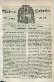 Gruenberger Wochenblatt. Jg.22, №. 34 (27 April 1846)