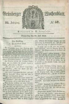 Gruenberger Wochenblatt. Jg.22, №. 57 (16 Juli 1846) + dod.