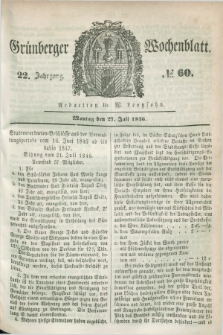 Gruenberger Wochenblatt. Jg.22, №. 60 (27 Juli 1846) + dod.