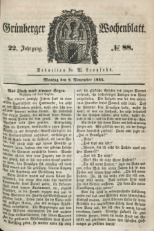 Gruenberger Wochenblatt. Jg.22, №. 88 (2 November 1846)