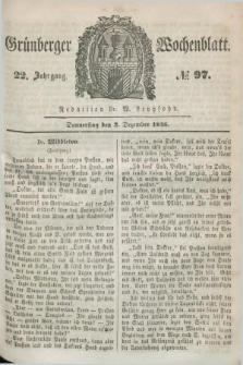 Gruenberger Wochenblatt. Jg.22, №. 97 (3 Dezember 1846) + dod.