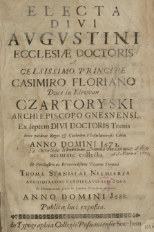 Electa Divi Augustini Ecclesiæ Doctoris