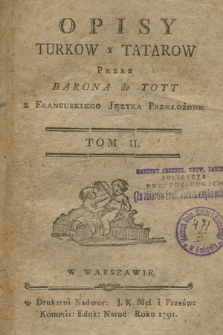 Opisy Turkow y Tatarow. T. 2