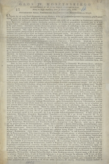 Głos JW. Moszyńskiego Sekretarza W. W. X. Lit. Posła Bracławskiego Miany na Sessyi Seymowey Dnia [9] Marca 1789 Roku