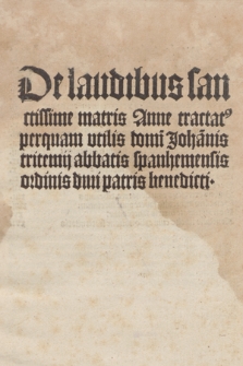 De laudibus sanctissimae Annae