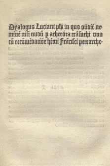 Dialogus, quomodo solus nudus per Acheronta transvehi potest, Lat