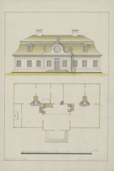 [Projekt oraz rzut dworu dla arcybiskupa Wacława Hieronima Sierakowskiego do Kozłowa]