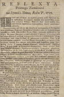 Reflexya Pewnego Ziemianina na Seymiki Dana, Roku P. 1705