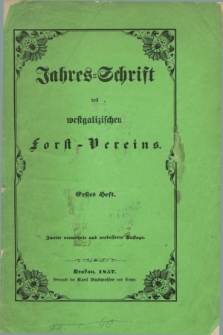 Jahres=Schrift des westgalizischen forst-Vereins. Heft 1 (1856/1857)