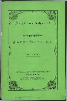 Jahres-Schrift des westgalizischen Forst=Vereins. Heft 4 (1854) + wkładka